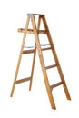 Wooden stepladder on a white background