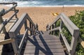 Wooden Stepped Walkway Leading Towards Beach Royalty Free Stock Photo