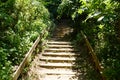 Wooden steps by Buffalo River near Yellville, Arkansas, U.S Royalty Free Stock Photo