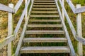 Wooden steps heading down over the beach and sand dunes at Lowestoft Suffolk Royalty Free Stock Photo