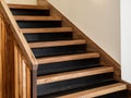 wooden steps in the interior of the house