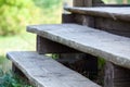 Wooden steps of porch veranda