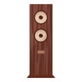 Wooden stereo speaker icon cartoon vector. Audio home club Royalty Free Stock Photo