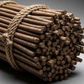 Of wooden sticks each approximately uniform in diameter is tightly Royalty Free Stock Photo