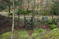 Wooden stile in a forest