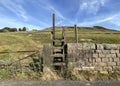 A wooden Stile on, Huddersfield Road, Denshaw, UKw Royalty Free Stock Photo