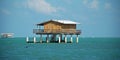 Wooden Stilt House in Stiltsville Florida Royalty Free Stock Photo