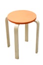 Wooden stool isolated with clipping path
