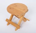 Wooden Stool Over White Royalty Free Stock Photo