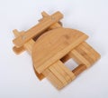 Wooden Stool Over White Royalty Free Stock Photo