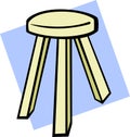 Wooden stool seat vector illustration