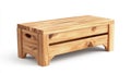 Wooden Storage Bench Isolated on White Background Royalty Free Stock Photo