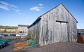 Wooden storage shed.