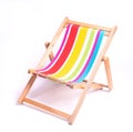 Wooden striped deck chair