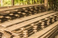 Wooden structure for house building The ancient wood. Royalty Free Stock Photo