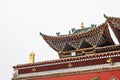 Wooden Structure Of Traditional Chinese Roof Of Pagoda In Kumbum Monastery Royalty Free Stock Photo