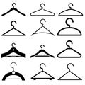 Wooden suit hanger vector icons set. Wooden icon. cloakroom illustration symbol collection.