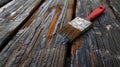 The Brush on Painted Wood.AI generated image Royalty Free Stock Photo