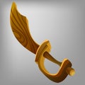 Wooden sword. Vector illustration. Royalty Free Stock Photo