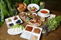 Delicious Meal Served on Wooden Table