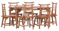 Wooden table and chairs, isolated on white background, clipping path included Royalty Free Stock Photo