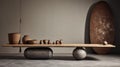 Dynamic Balance: African-inspired Cement Table With Unique Containers