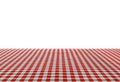 Wooden table covered with tablecloth Royalty Free Stock Photo