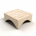 Playful Music-inspired End Table Rendered In Maya