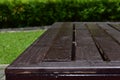 Wooden table in the garden