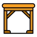 Wooden table icon vector flat