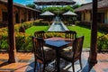 Wooden table in Jardin, Granada, Nicaragua