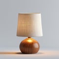 Wooden Table Lamp With White Shade Royalty Free Stock Photo