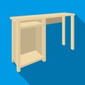 Wooden table legs.Table for drawing pictures.Table with drawers sketch icon for infographic, website or app.Bedroom