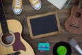 Wooden table of music composer Royalty Free Stock Photo