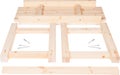 Wooden table parts disassembled on white background