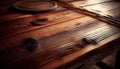 Wooden table plank with old rustic design ,generative AI