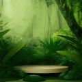 wooden table for product placement or montage blurred green nature garden background 7