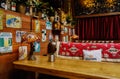 Wooden table in pub Royalty Free Stock Photo