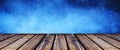 Wooden table and starry sky