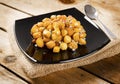 Wooden table with struffoli