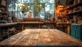 Wooden table in a vintage style workshop Royalty Free Stock Photo