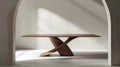Wooden table on a white background. 3d rendering, mock up, Generative AI illustrations