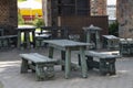 Wooden tables and chairs for visitors cafe, antique furnitur