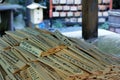 Wooden tables with prays, Arashiyama, Kyoto, Japan