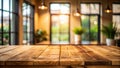 Wooden Tabletop with Blurred Window Background, Table, Background, Wood, Texture Royalty Free Stock Photo