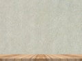 Wooden tabletop at tropical paper texture wall,Template mock up Royalty Free Stock Photo