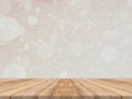 Wooden tabletop at tropical paper texture wall,Template mock up Royalty Free Stock Photo