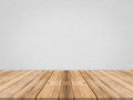 Wooden tabletop at tropical paper texture wall,Template mock up Royalty Free Stock Photo