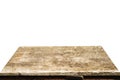 Wooden tabletop on white background. Empty rustic wood table Royalty Free Stock Photo