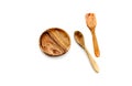 Wooden utensils on a white background Royalty Free Stock Photo